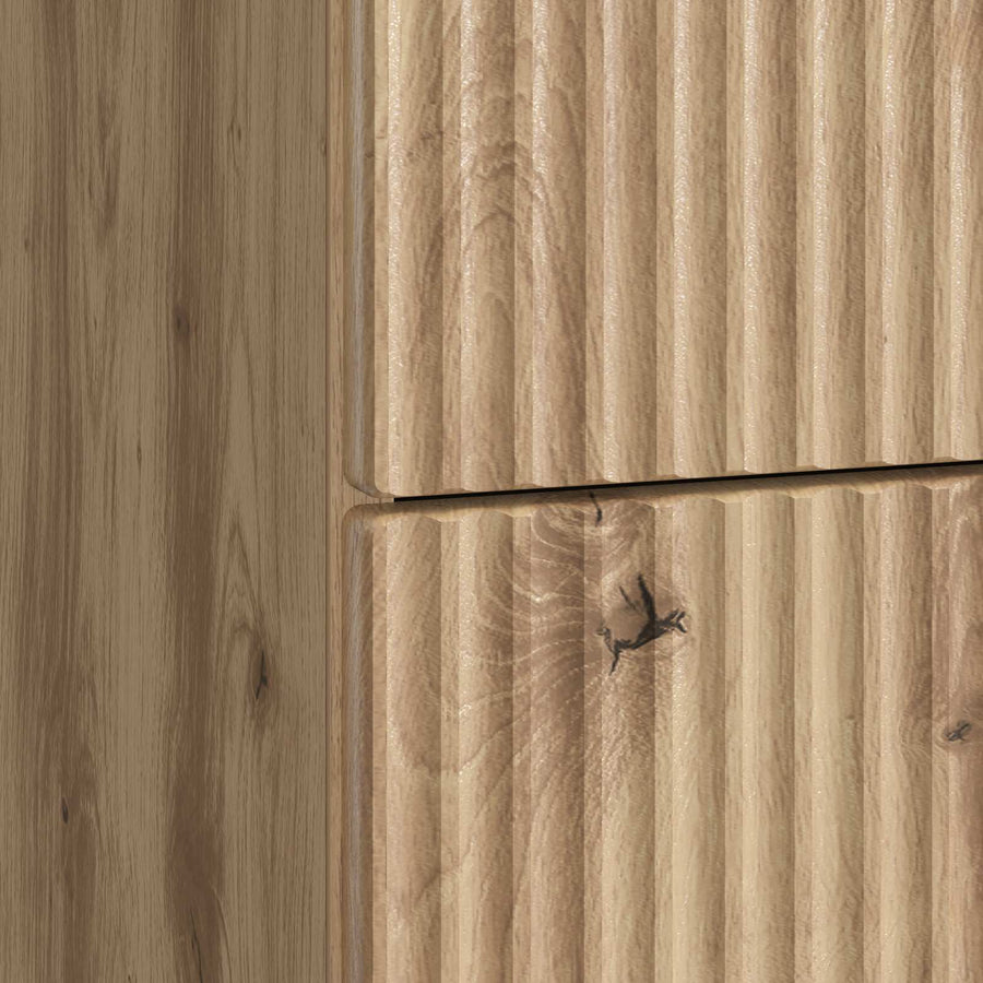 Nachtkastje Artisanaal eiken 43 x 41 x 63,5 cm Bewerkt hout