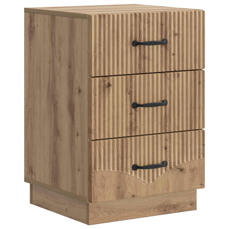 Nachtkastje Artisanaal eiken 43 x 41 x 63,5 cm Bewerkt hout