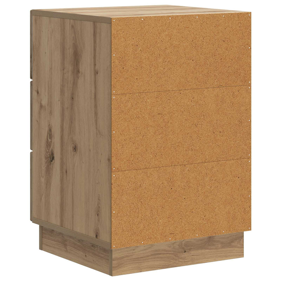 Nachtkastje Artisanaal eiken 43 x 41 x 63,5 cm Bewerkt hout