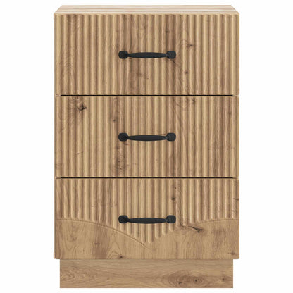Nachtkastje Artisanaal eiken 43 x 41 x 63,5 cm Bewerkt hout