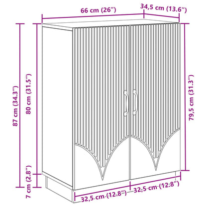 Dressoir Betongrijs 66 x 34,5 x 87 cm Bewerkt hout