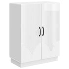 Sideboard High Gloss White 66 x 34.5 x 87 cm Engineered Wood