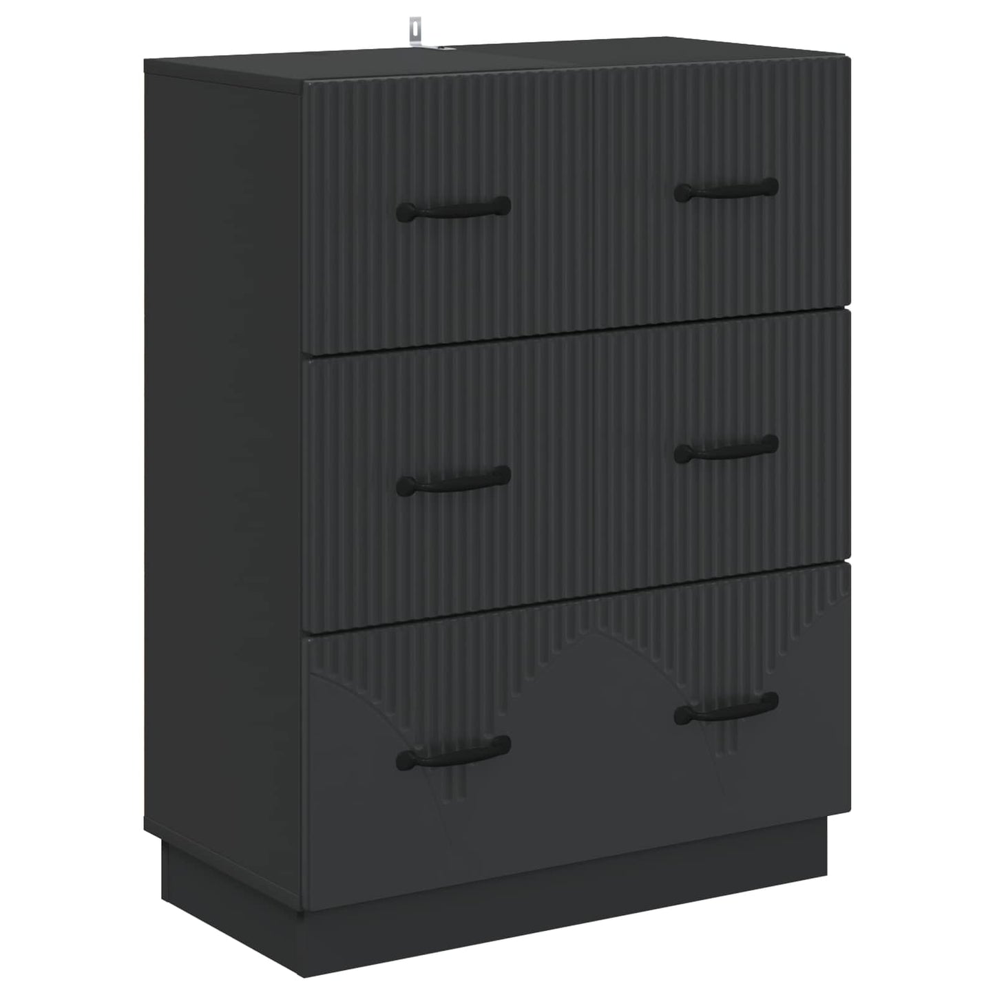 Ladenkast Zwart 66 x 34,5 x 87 cm Bewerkt hout