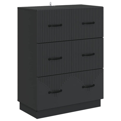 Ladenkast Zwart 66 x 34,5 x 87 cm Bewerkt hout