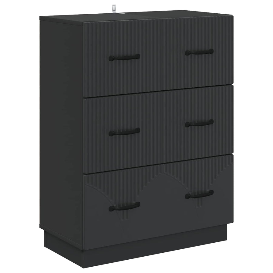 Ladenkast Zwart 66 x 34,5 x 87 cm Bewerkt hout