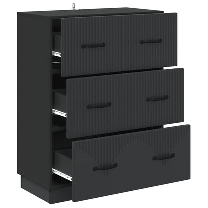 Ladenkast Zwart 66 x 34,5 x 87 cm Bewerkt hout