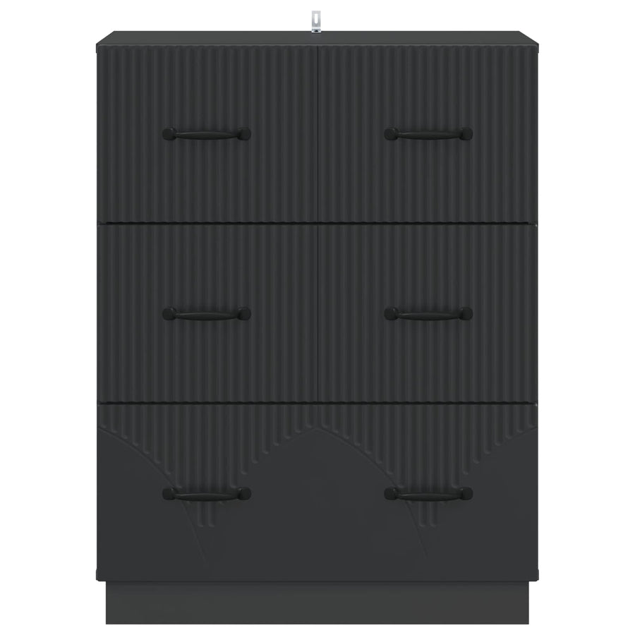 Ladenkast Zwart 66 x 34,5 x 87 cm Bewerkt hout