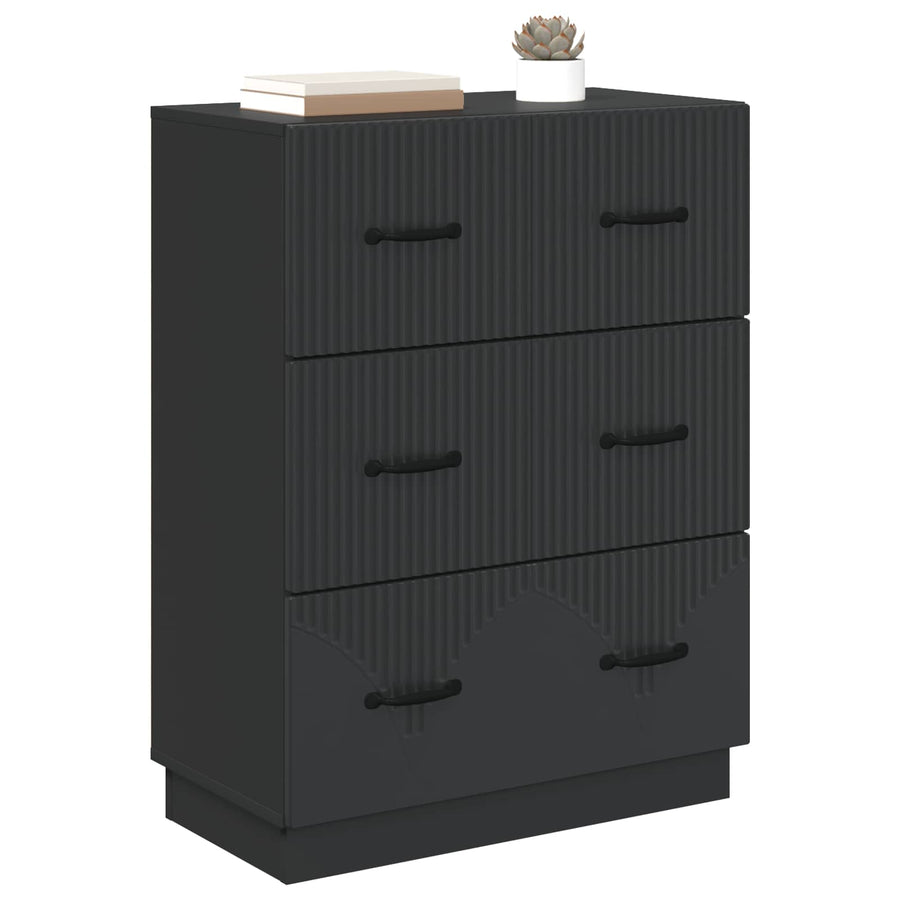 Ladenkast Zwart 66 x 34,5 x 87 cm Bewerkt hout