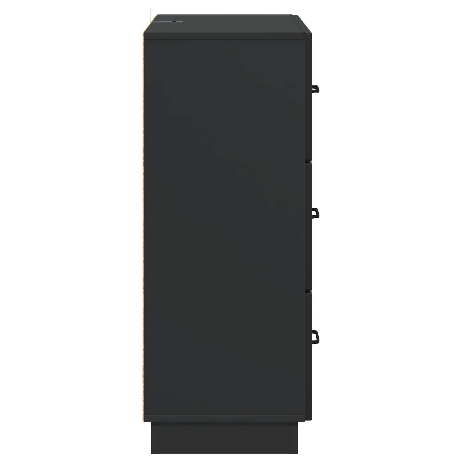 Ladenkast Zwart 66 x 34,5 x 87 cm Bewerkt hout