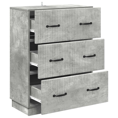 Ladenkast Betongrijs 66 x 34,5 x 87 cm Bewerkt hout