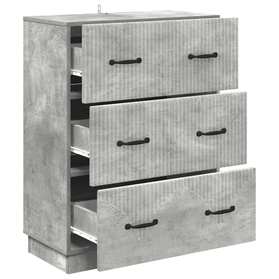Ladenkast Betongrijs 66 x 34,5 x 87 cm Bewerkt hout