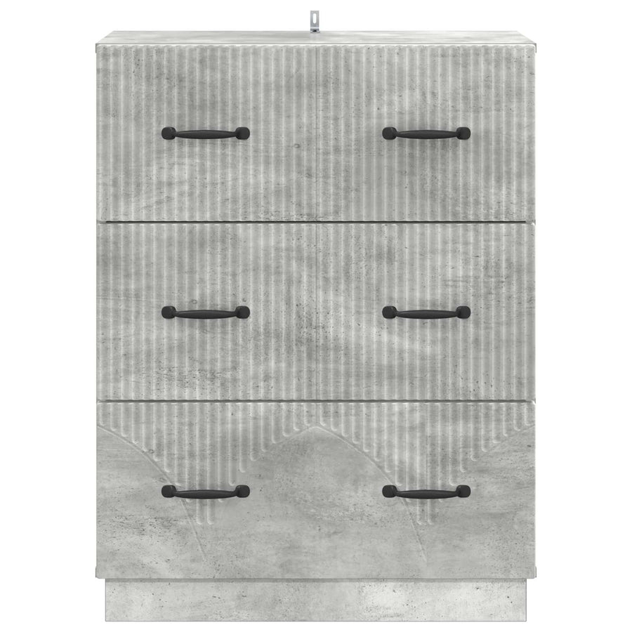 Ladenkast Betongrijs 66 x 34,5 x 87 cm Bewerkt hout