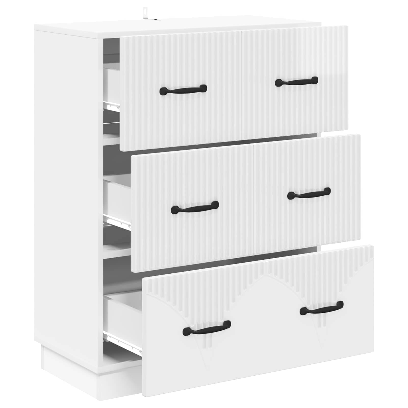 Ladenkast Hoogglans Wit 66 x 34,5 x 87 cm Bewerkt hout