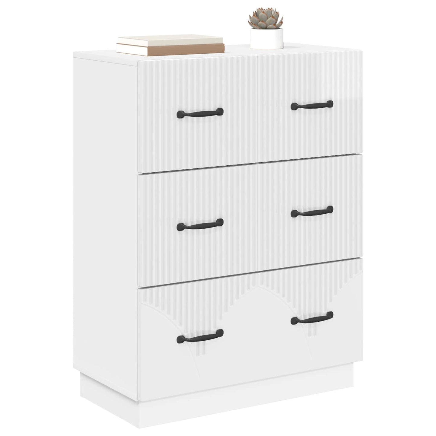 Ladenkast Hoogglans Wit 66 x 34,5 x 87 cm Bewerkt hout