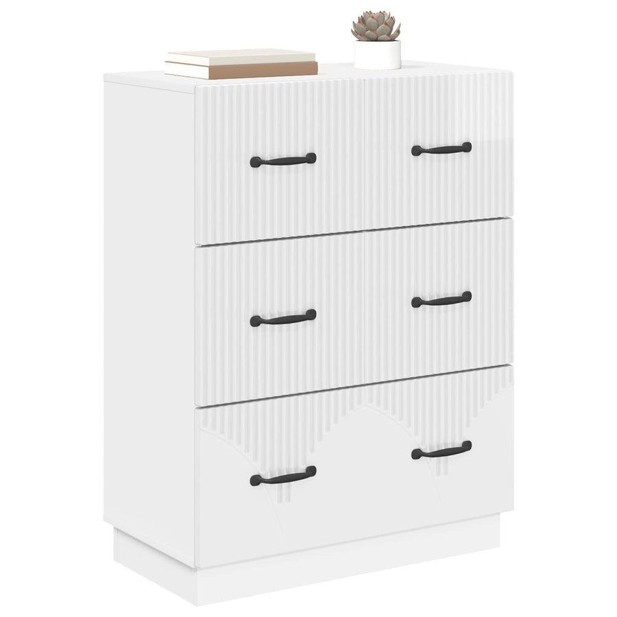 Ladenkast Hoogglans Wit 66 x 34,5 x 87 cm Bewerkt hout