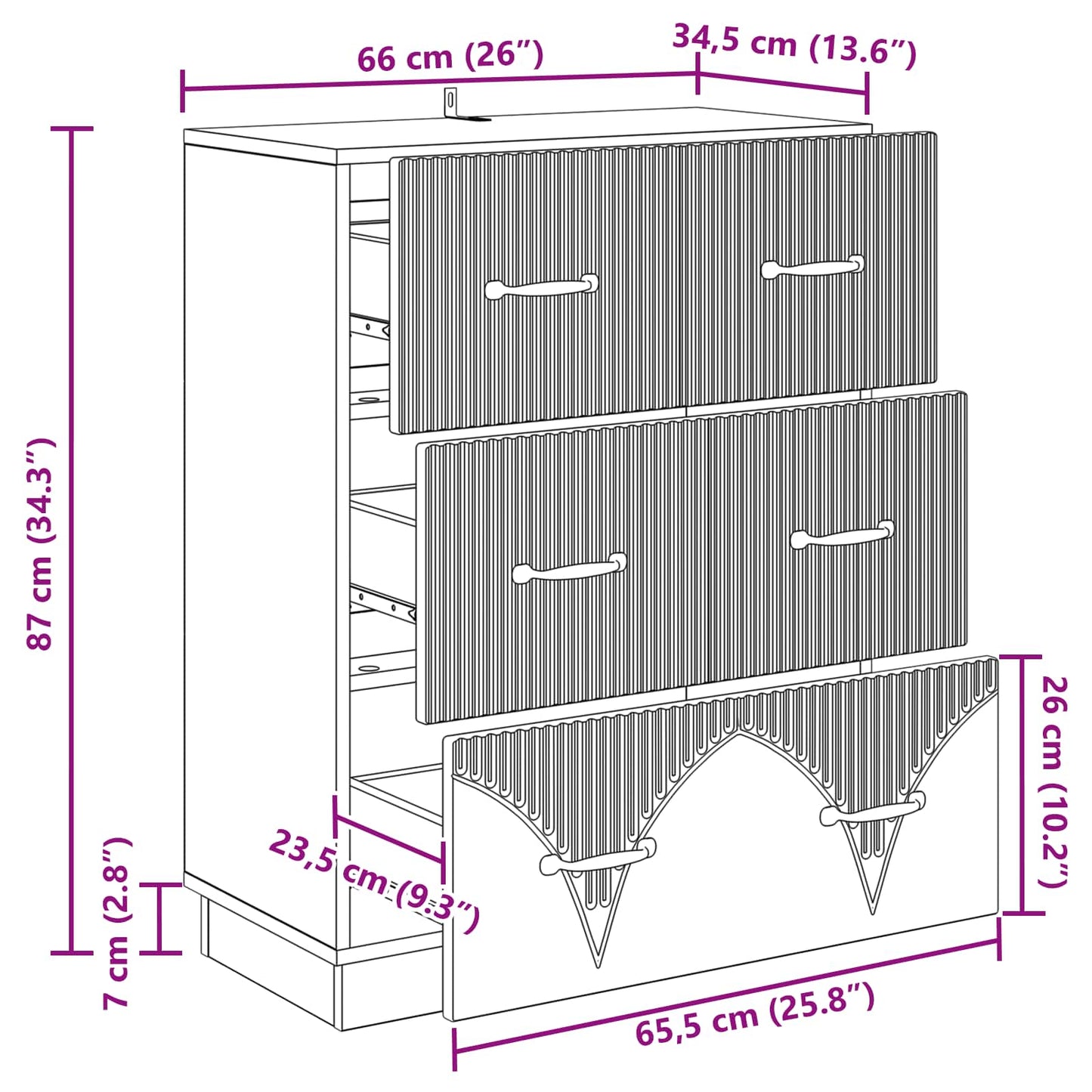 Ladenkast Grijs sonoma 66 x 34,5 x 87 cm Bewerkt hout