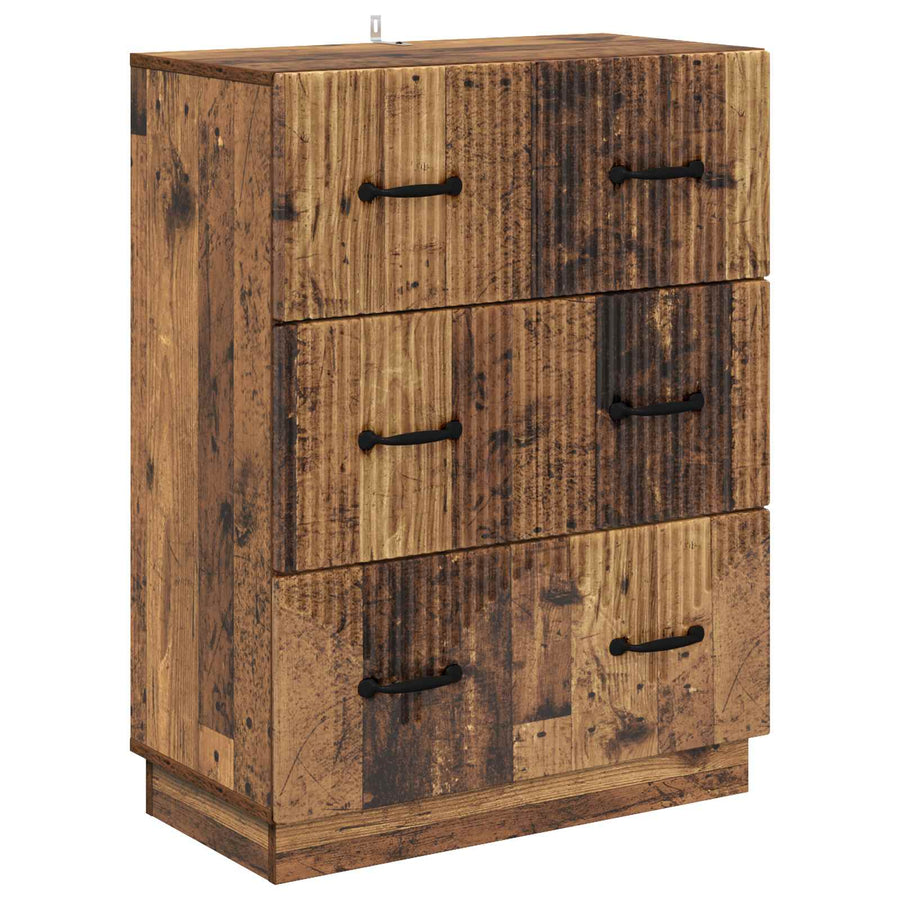 Ladenkast Oud hout 66 x 34,5 x 87 cm Bewerkt hout