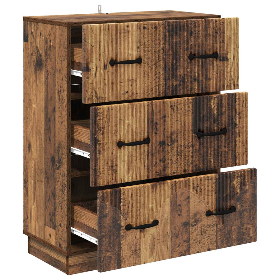 Ladenkast Oud hout 66 x 34,5 x 87 cm Bewerkt hout