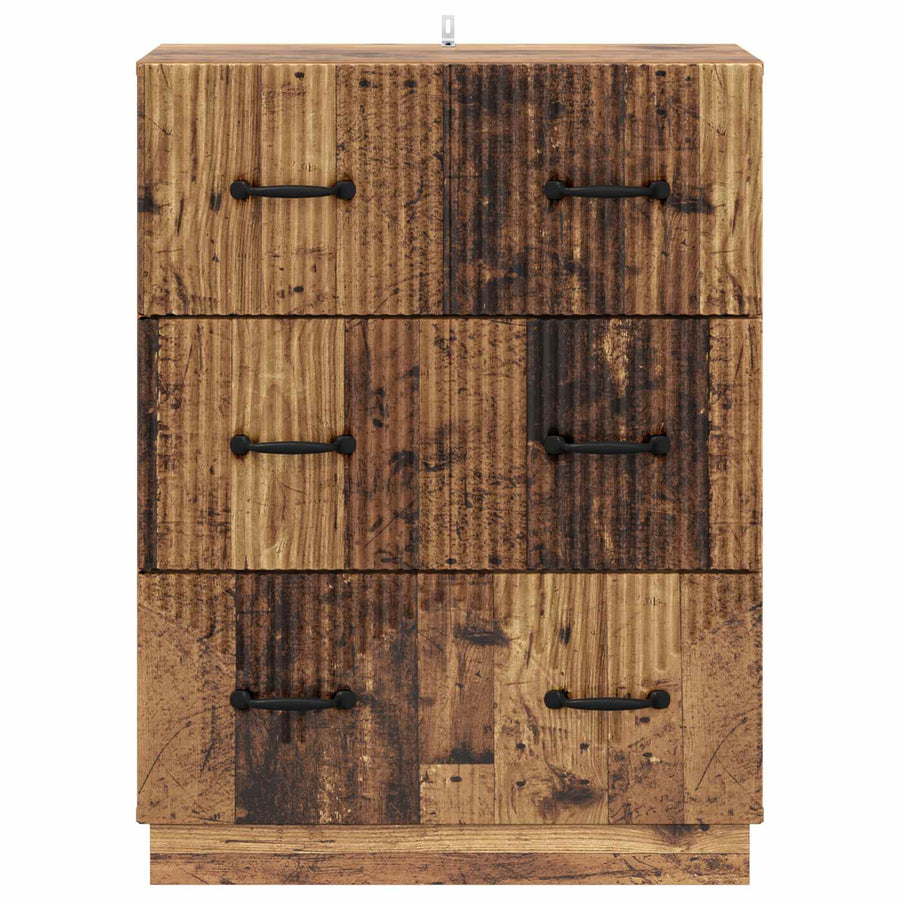 Ladenkast Oud hout 66 x 34,5 x 87 cm Bewerkt hout