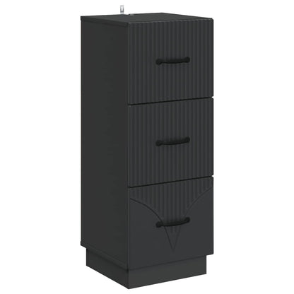 Ladenkast Zwart 33 x 34,5 x 87 cm Bewerkt hout