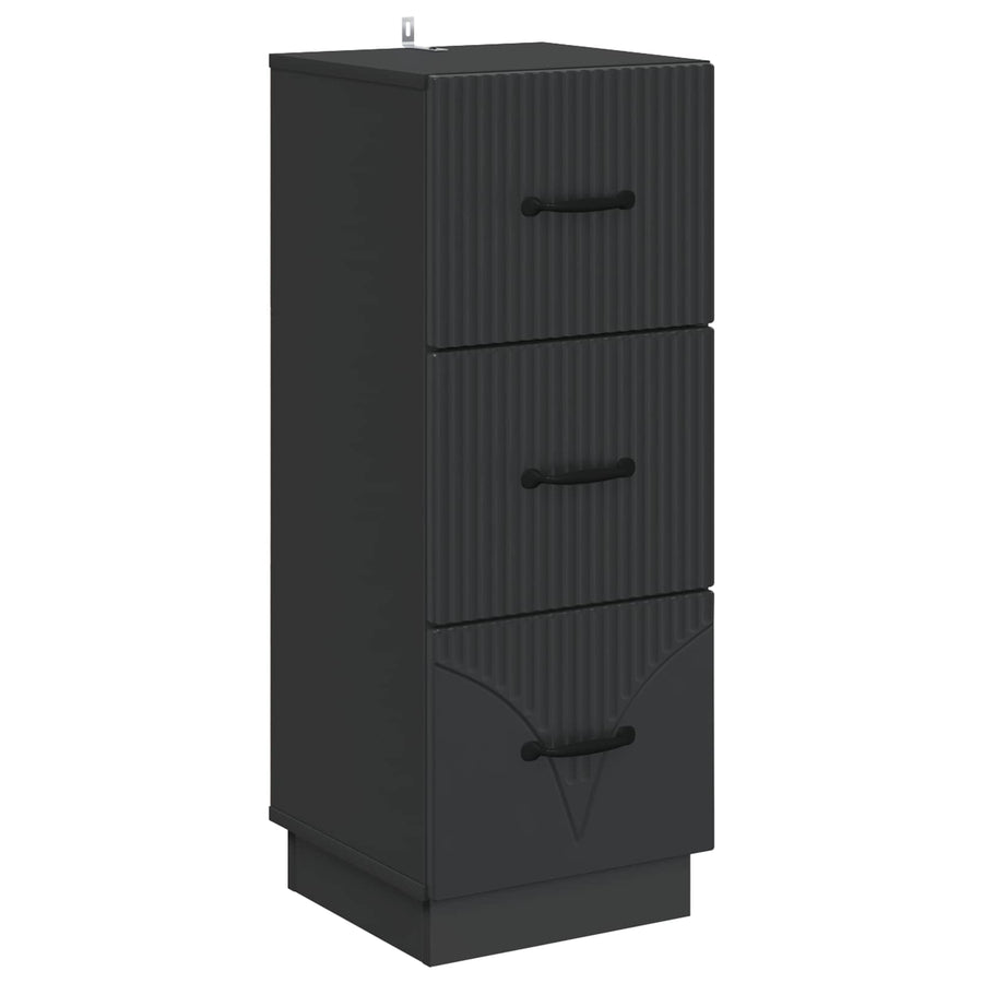 Ladenkast Zwart 33 x 34,5 x 87 cm Bewerkt hout