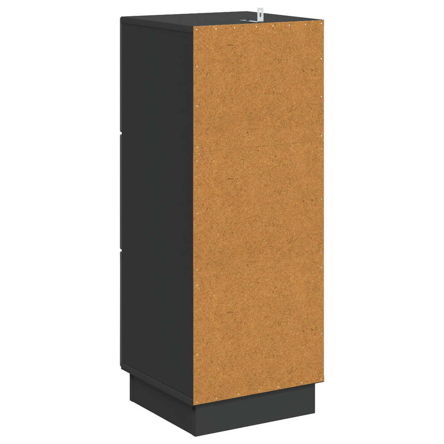 Ladenkast Zwart 33 x 34,5 x 87 cm Bewerkt hout