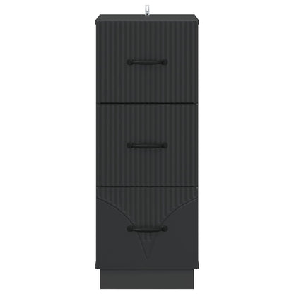 Ladenkast Zwart 33 x 34,5 x 87 cm Bewerkt hout