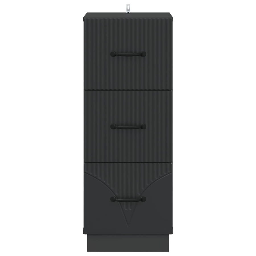 Ladenkast Zwart 33 x 34,5 x 87 cm Bewerkt hout