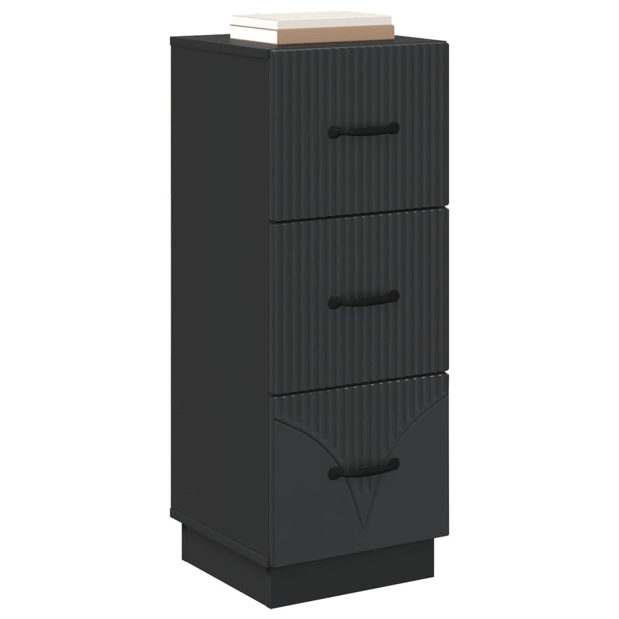 Ladenkast Zwart 33 x 34,5 x 87 cm Bewerkt hout
