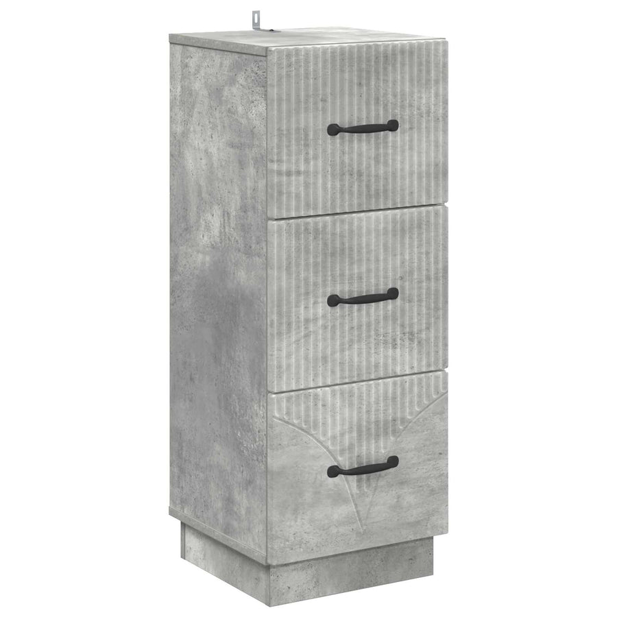 Ladenkast Betongrijs 33 x 34,5 x 87 cm Bewerkt hout