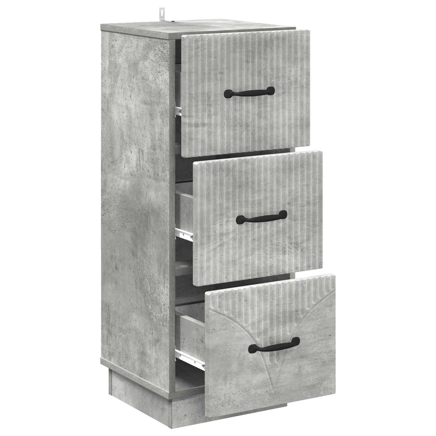 Ladenkast Betongrijs 33 x 34,5 x 87 cm Bewerkt hout
