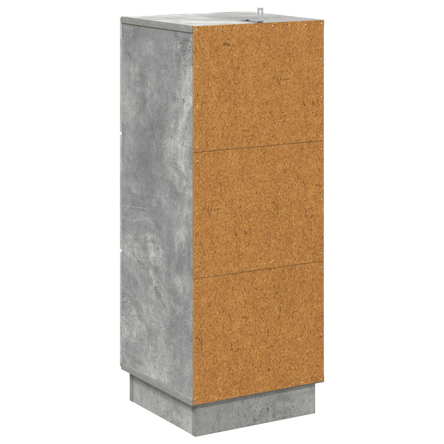 Ladenkast Betongrijs 33 x 34,5 x 87 cm Bewerkt hout