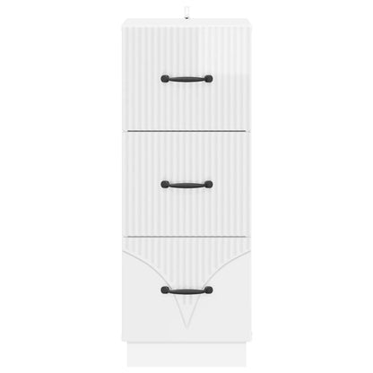 Ladenkast Hoogglans Wit 33 x 34,5 x 87 cm Bewerkt hout