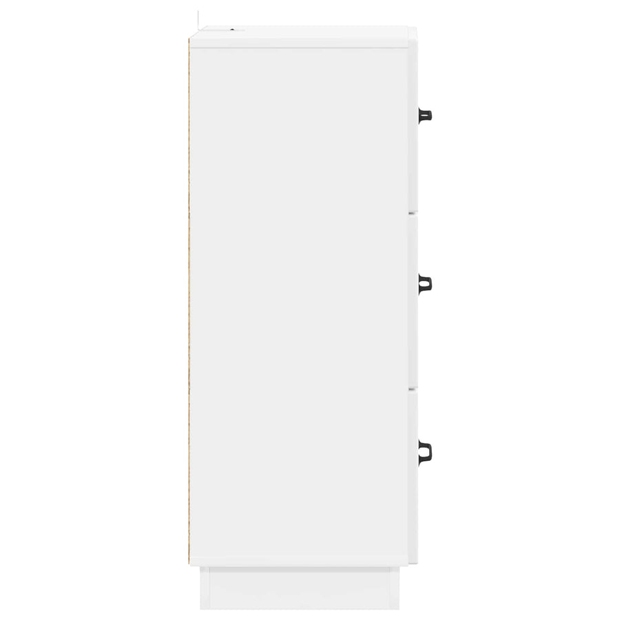 Ladenkast Hoogglans Wit 33 x 34,5 x 87 cm Bewerkt hout