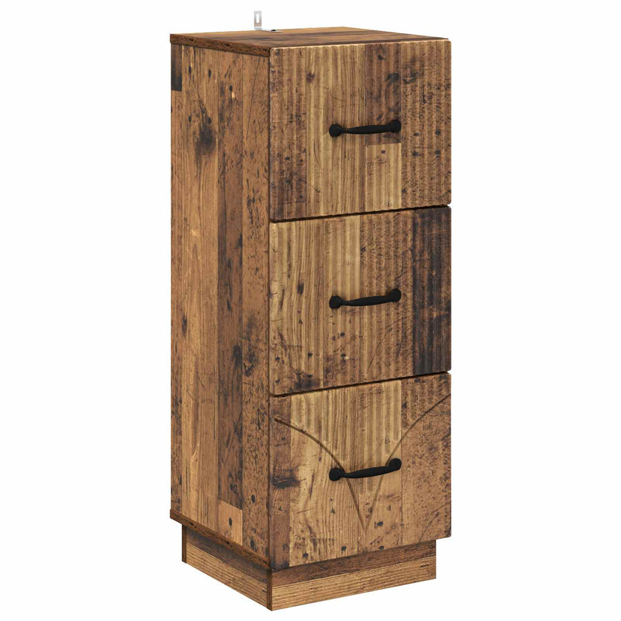 Ladenkast Oud hout 33 x 34,5 x 87 cm Bewerkt hout