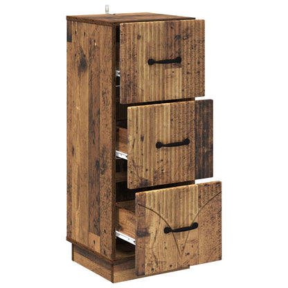 Ladenkast Oud hout 33 x 34,5 x 87 cm Bewerkt hout