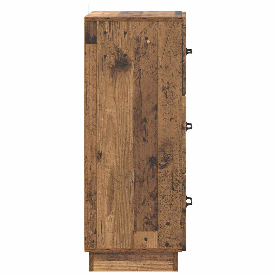 Ladenkast Oud hout 33 x 34,5 x 87 cm Bewerkt hout