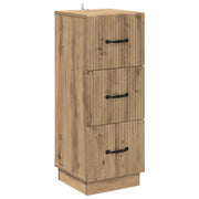 Ladekast bewerkt hout 33x34,5x87 cm