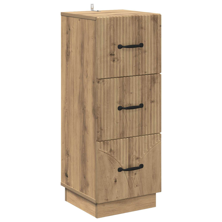 Ladenkast Artisanaal eiken 33 x 34,5 x 87 cm Bewerkt hout