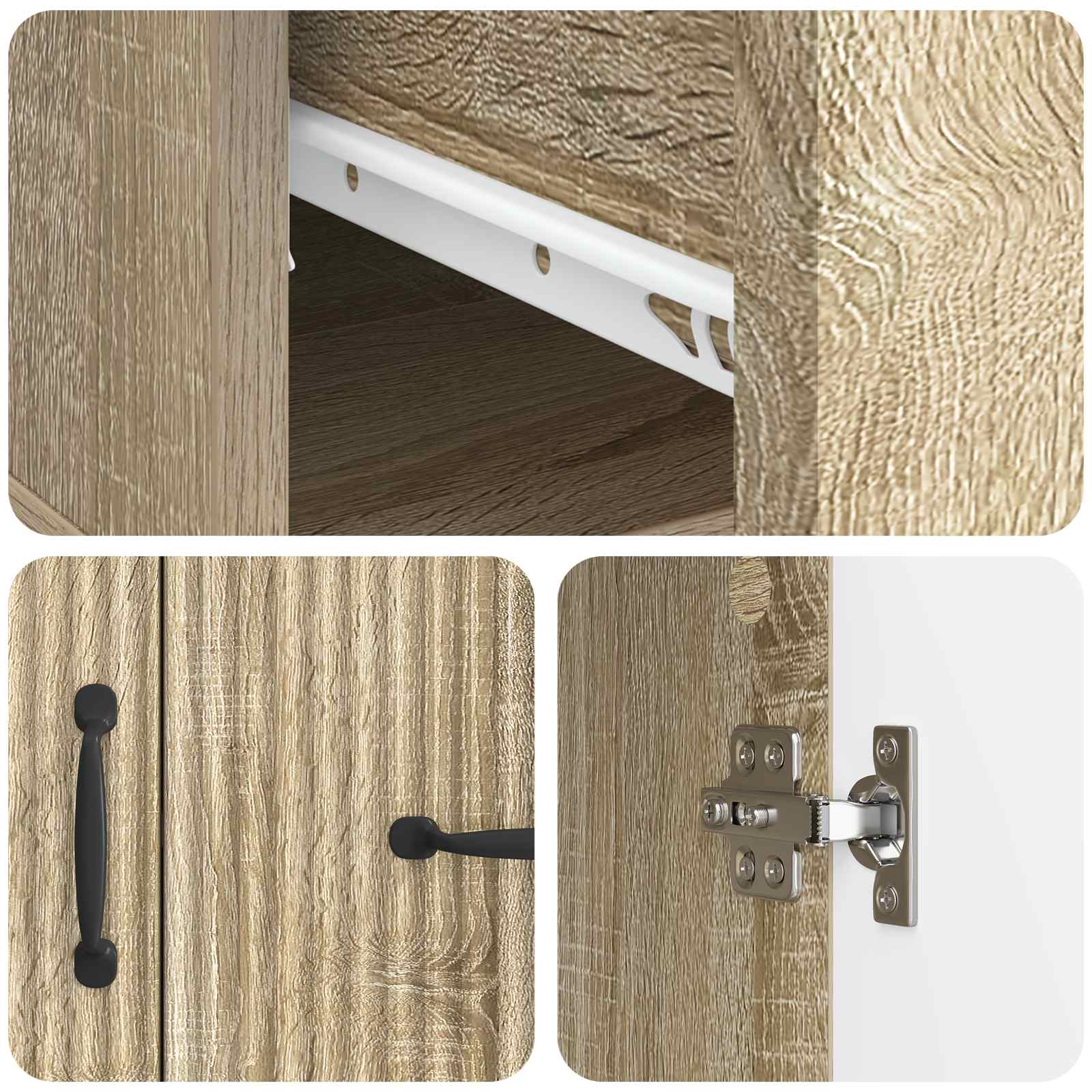 Dressoir met lade Sonoma Eiken 66 x 34,5 x 87 cm Bewerkt hout