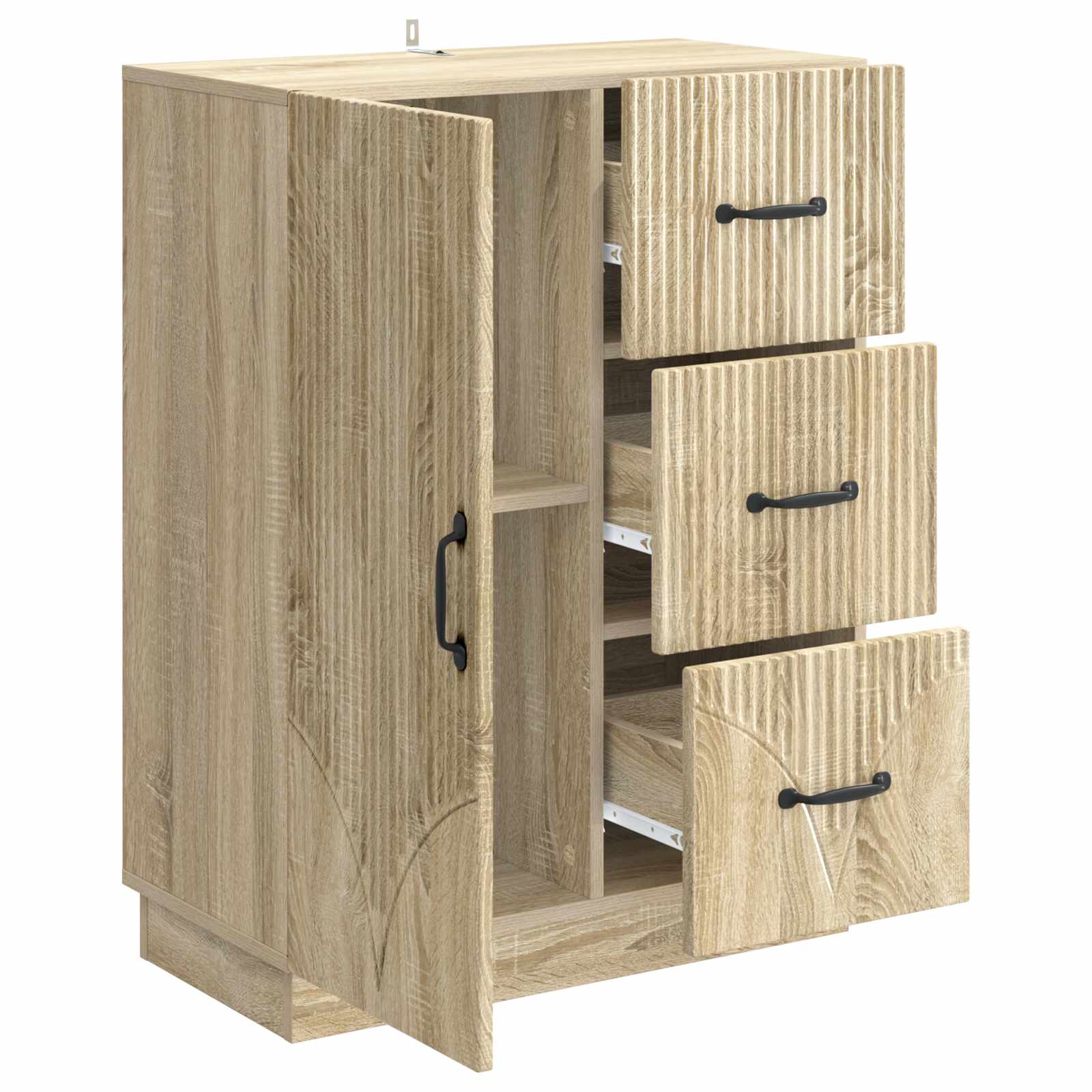 Dressoir met lade Sonoma Eiken 66 x 34,5 x 87 cm Bewerkt hout