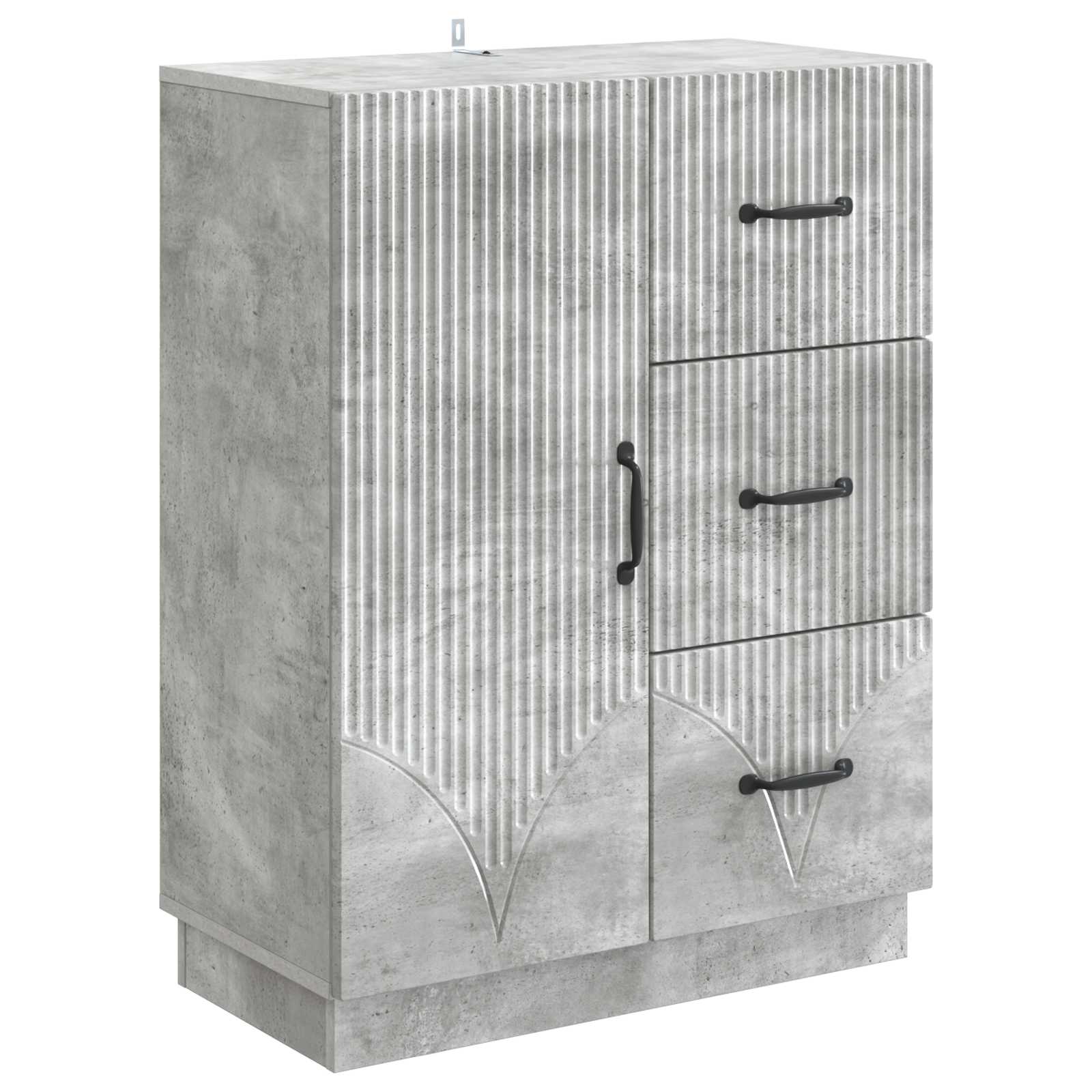 Dressoir met lade Betongrijs 66 x 34,5 x 87 cm Bewerkt hout
