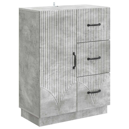 Dressoir met lade Betongrijs 66 x 34,5 x 87 cm Bewerkt hout