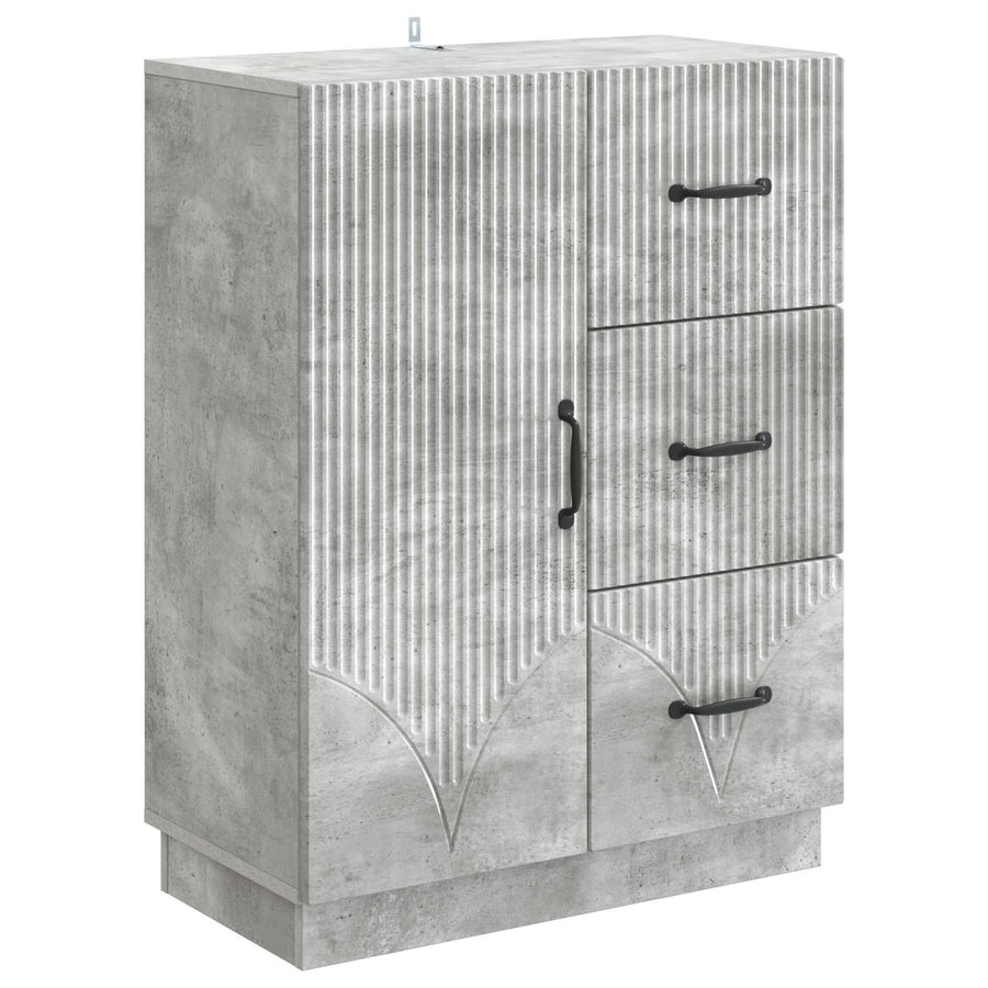 Dressoir met lade Betongrijs 66 x 34,5 x 87 cm Bewerkt hout
