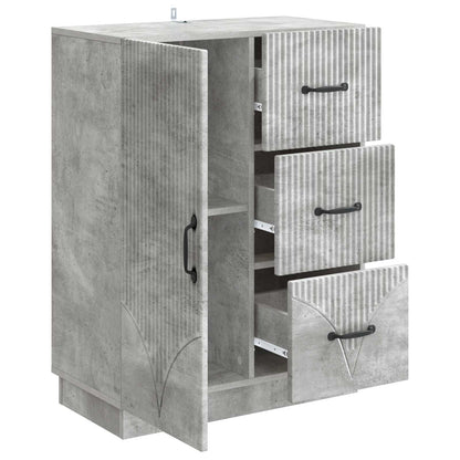 Dressoir met lade Betongrijs 66 x 34,5 x 87 cm Bewerkt hout