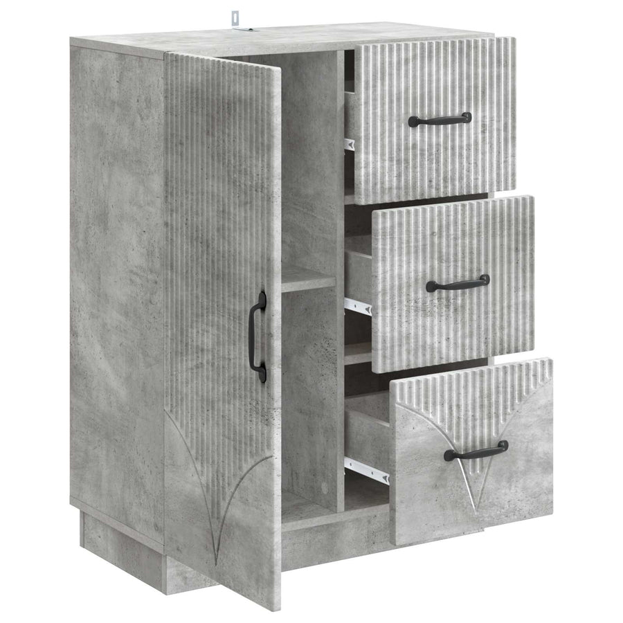 Dressoir met lade Betongrijs 66 x 34,5 x 87 cm Bewerkt hout