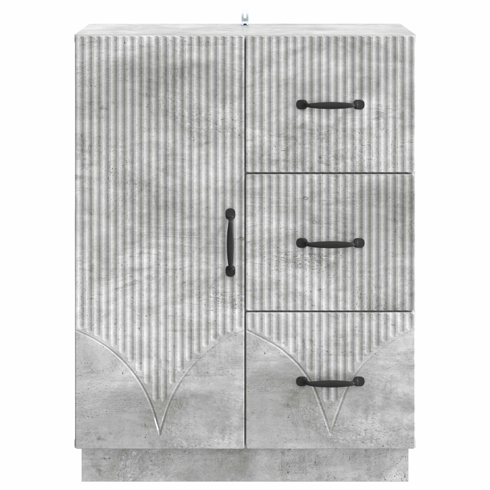 Dressoir met lade Betongrijs 66 x 34,5 x 87 cm Bewerkt hout