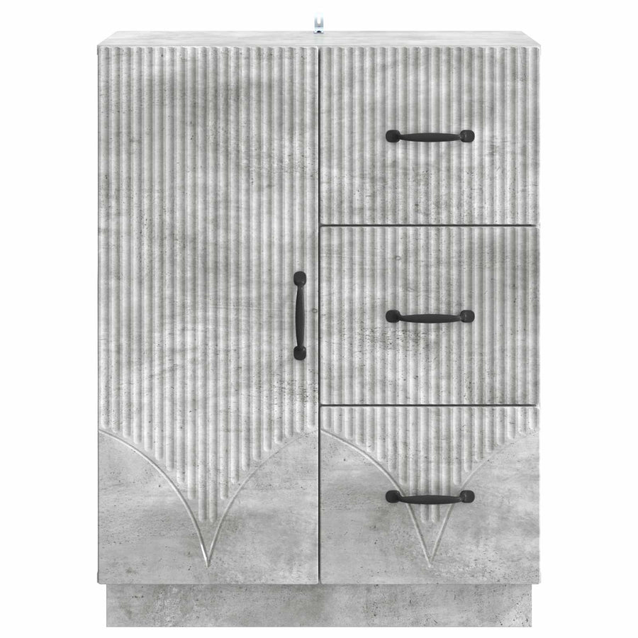 Dressoir met lade Betongrijs 66 x 34,5 x 87 cm Bewerkt hout