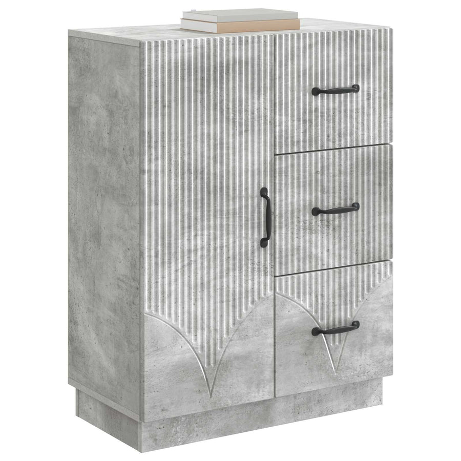 Dressoir met lade Betongrijs 66 x 34,5 x 87 cm Bewerkt hout