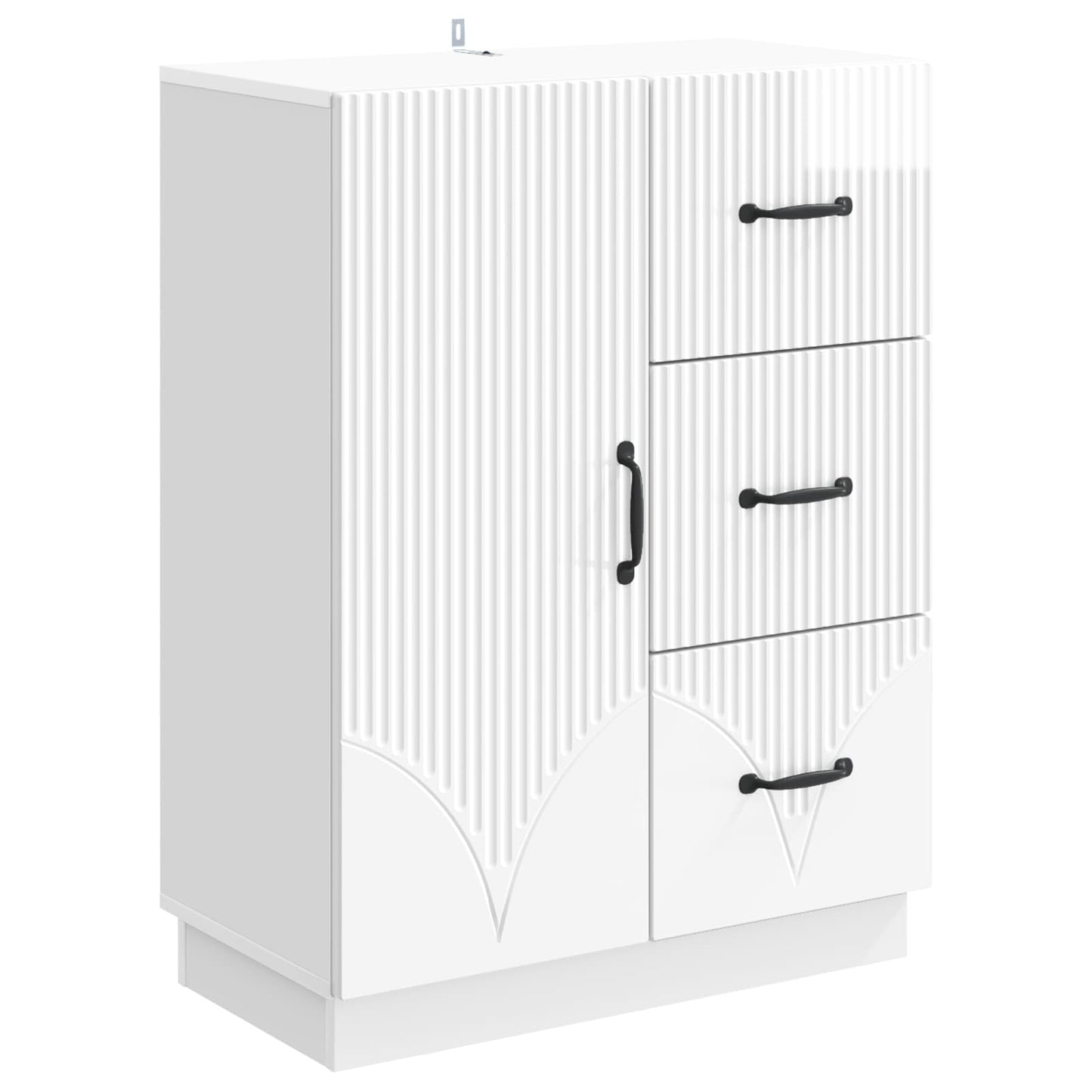 Dressoir met lade Hoogglans Wit 66 x 34,5 x 87 cm Bewerkt hout